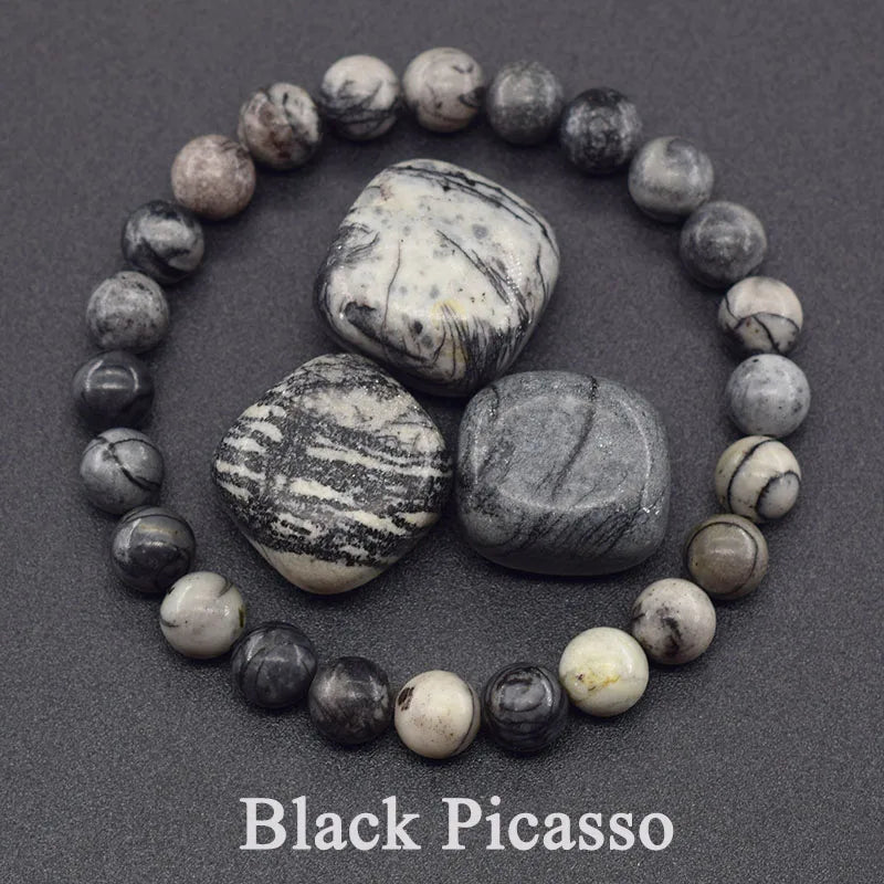 Black Picasso Jasper Bracelet – Focus, Balance & Transformation