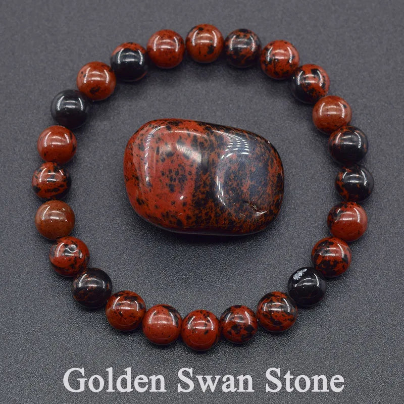 Golden Swan Stone Bracelet – Vitality, Courage & Inner Strength