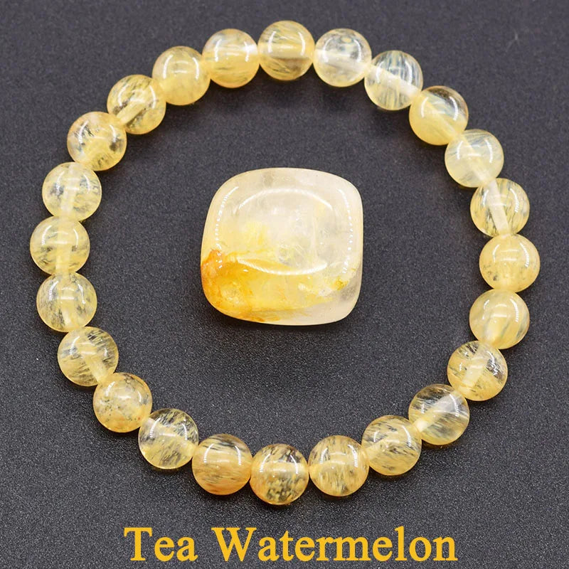 Tea Watermelon Crystal Bracelet – Joy, Abundance & Positive Energy