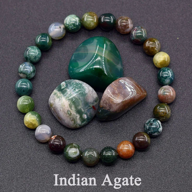 Indian Agate Crystal Bracelet – Strength, Stability & Grounding