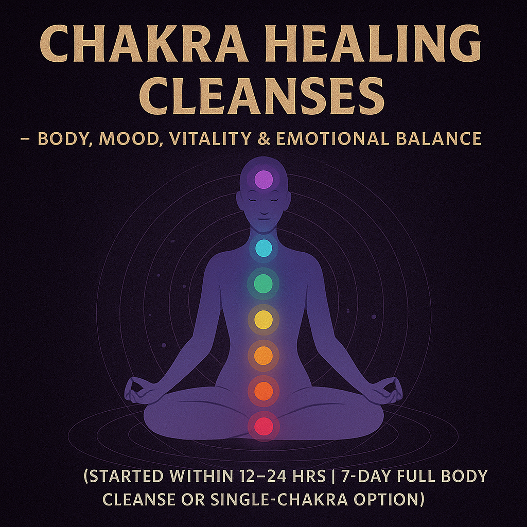 Chakra Healing Cleanses — Body, Mood, Vitality & Emotional Balance (Started within 12–24 hrs | 7-Day Full Body Cleanse or Single-Chakra Option)