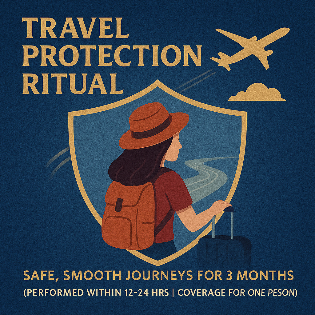 Travel Protection Ritual — Safe, Smooth Journeys for 3 Months (Performed within 12–24 hrs | Coverage for one person)