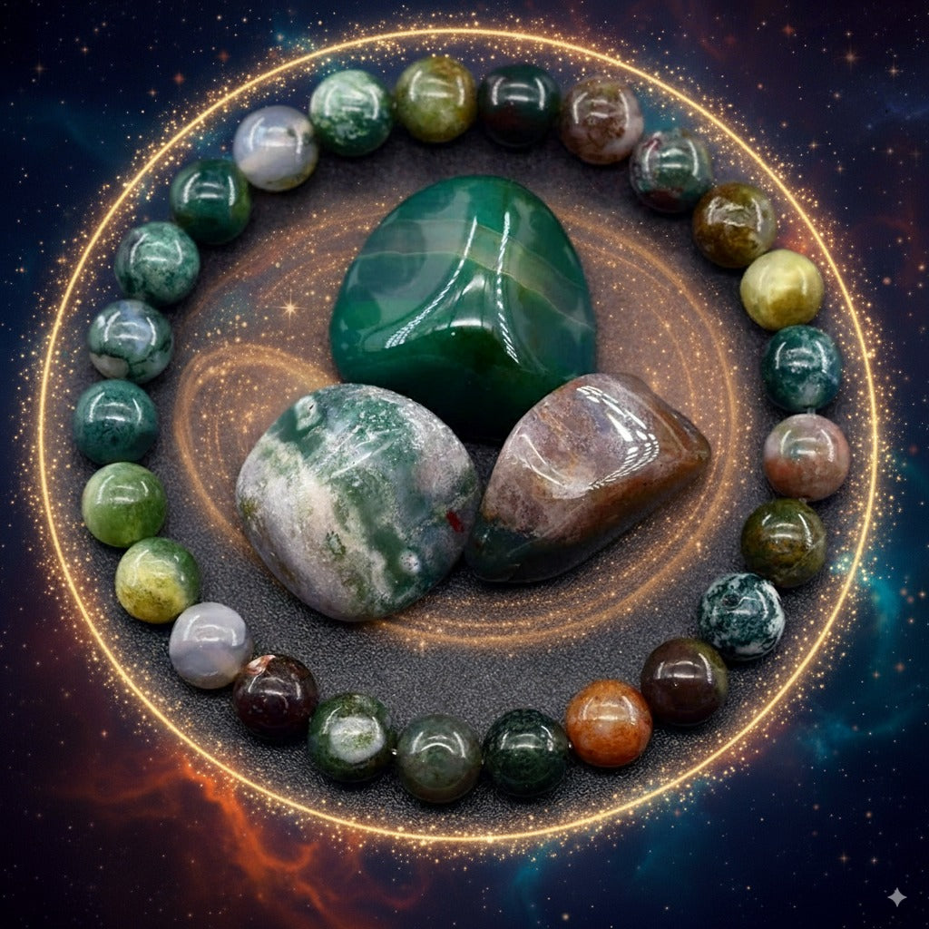 Indian Agate Crystal Bracelet – Strength, Stability & Grounding