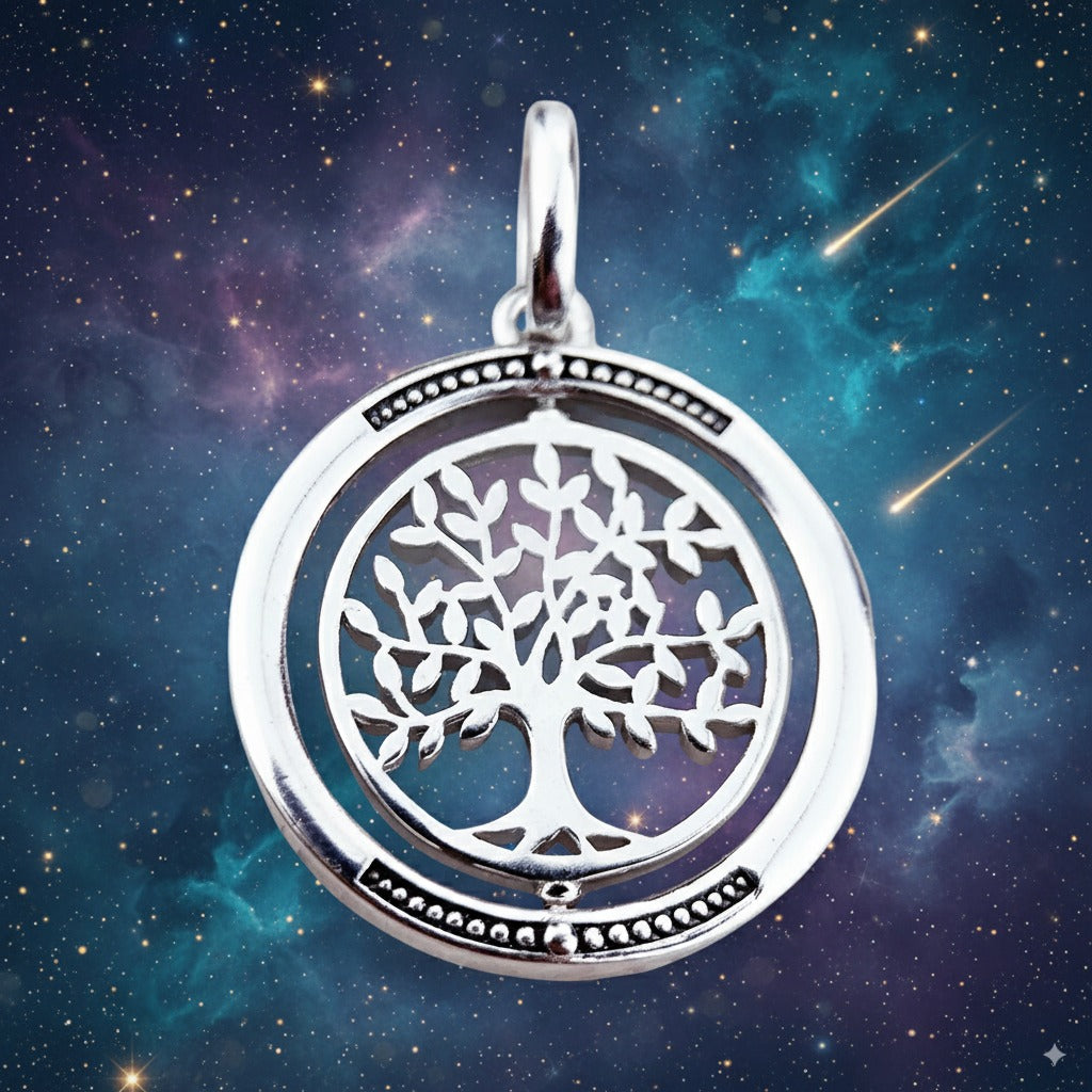 Brie & Marie Rotating Tree of Life Pendant – 925 Sterling Silver Symbol of Balance & Growth