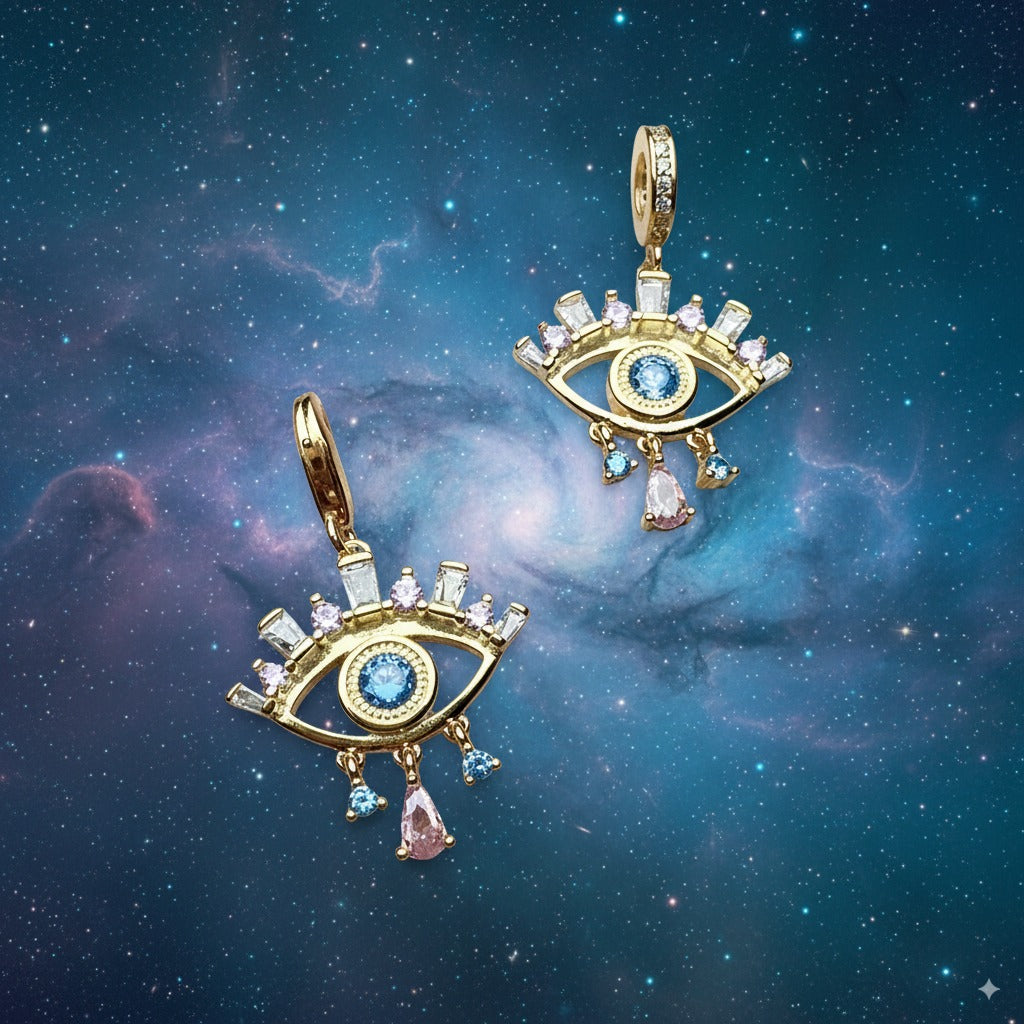 Lucky Nazar Evil Eye Pendant – 18K Gold-Plated 925 Sterling Silver Talisman for Protection & Good Fortune