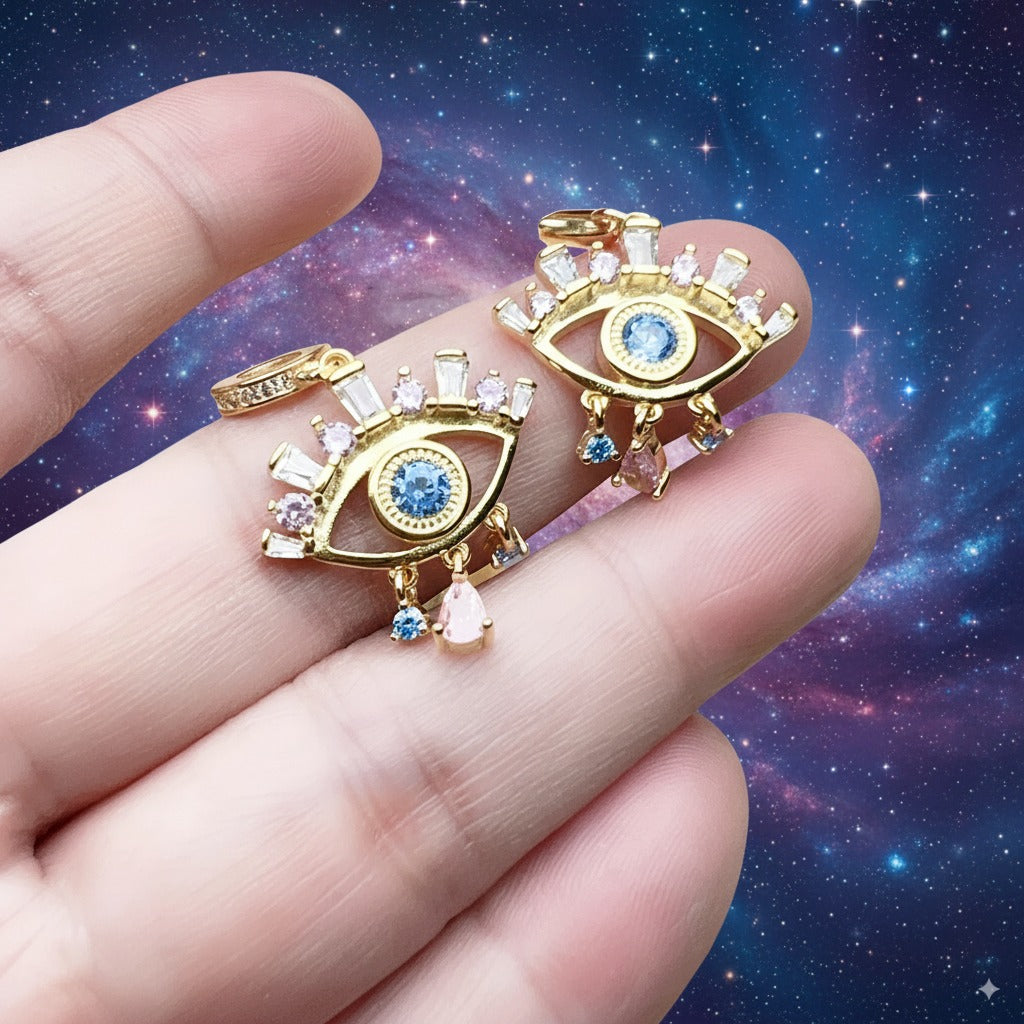 Lucky Nazar Evil Eye Pendant – 18K Gold-Plated 925 Sterling Silver Talisman for Protection & Good Fortune