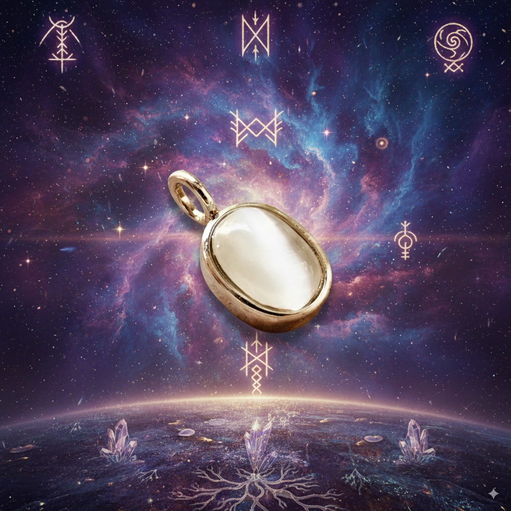White Opal “Inner Light” Oval Pendant — 925 Sterling Silver | Intuition • Inspiration • Harmony
