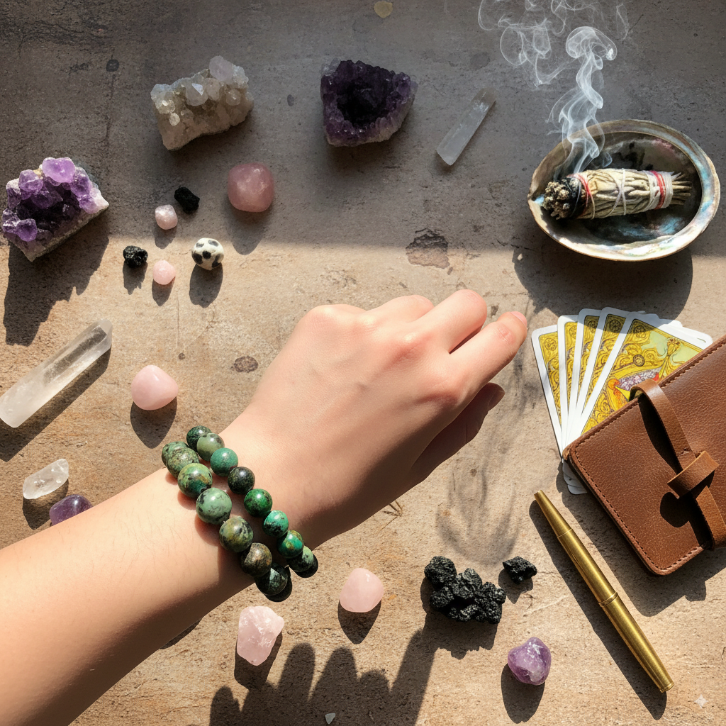 Natural African Turquoise Round Loose Beads – 15" Strand for DIY Jewelry Making