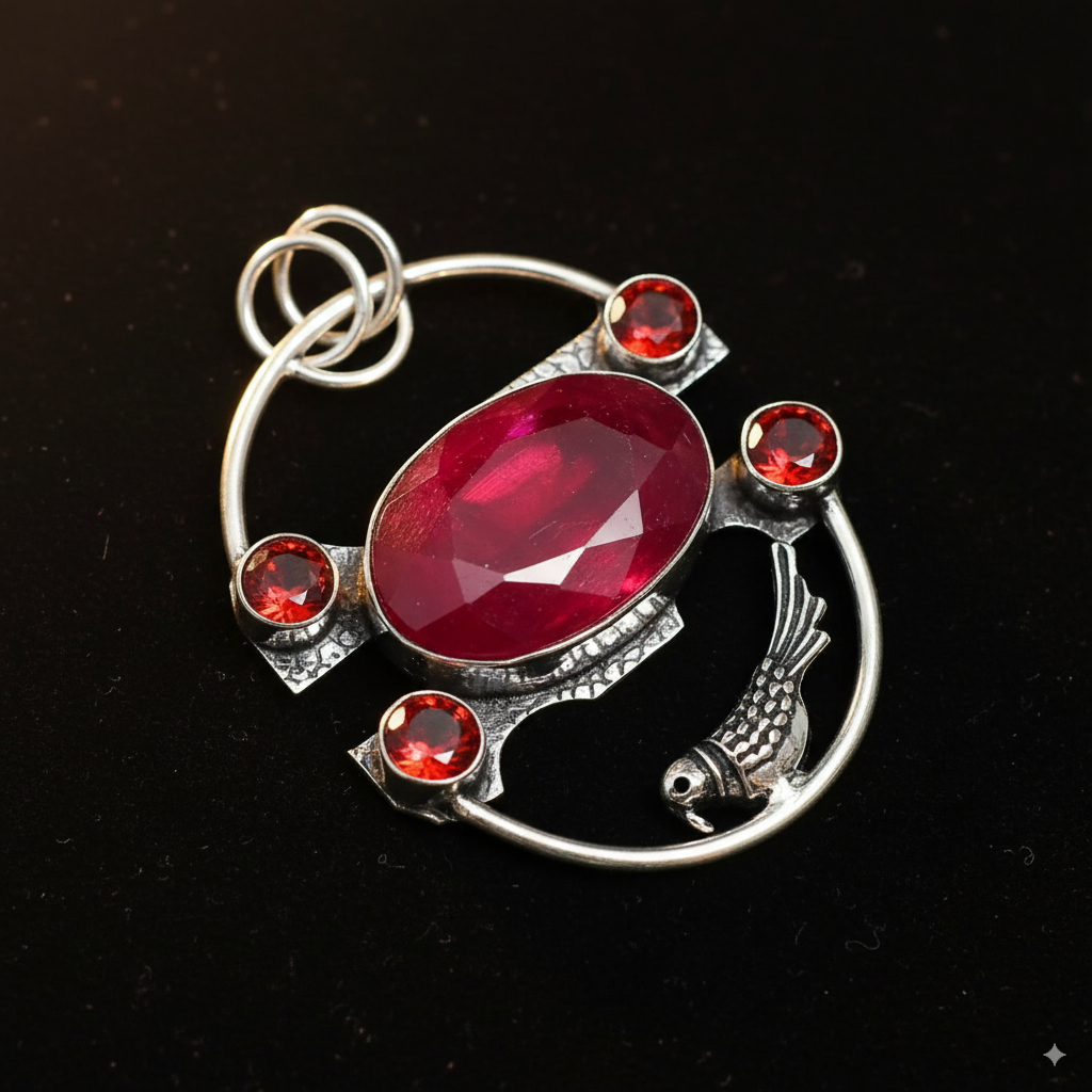 "Manifest Your Desires: Ruby & Garnet Abundance Amulet