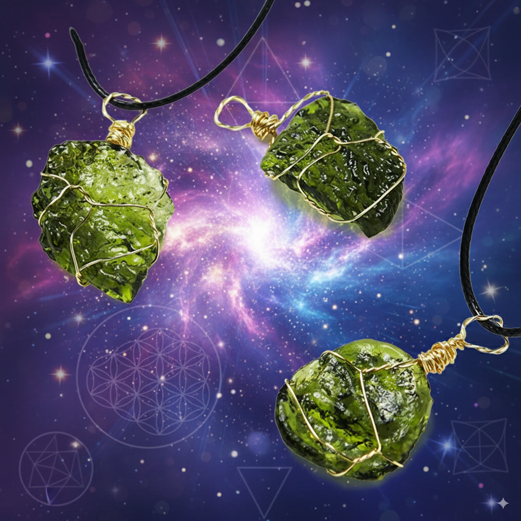 Rare Moldavite Leaf Pendant – Cosmic Talisman for Transformation