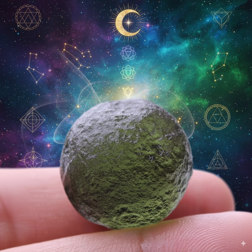 20 mm Genuine Moldavite Energy Sphere – Star-Born Crystal of Cosmic Transformation