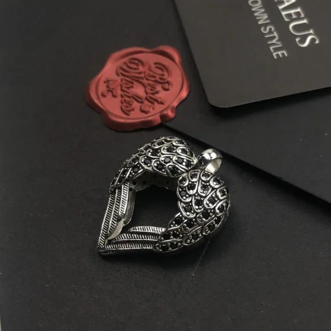 Angel Wings Heart Pendant – 925 Sterling Silver with Zircon Accents
