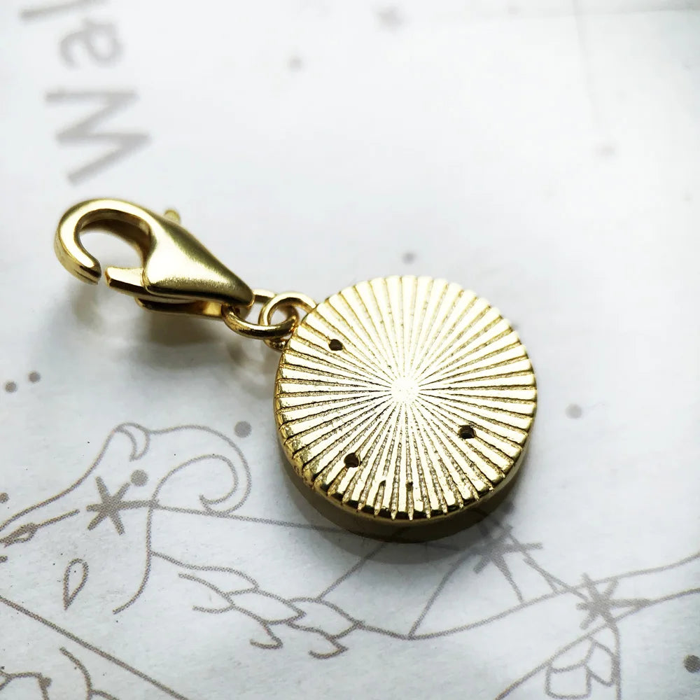 Brie & Marie Vintage Coin Charm – 18K Gold Plated 925 Sterling Silver Talisman of Luck & Blessings