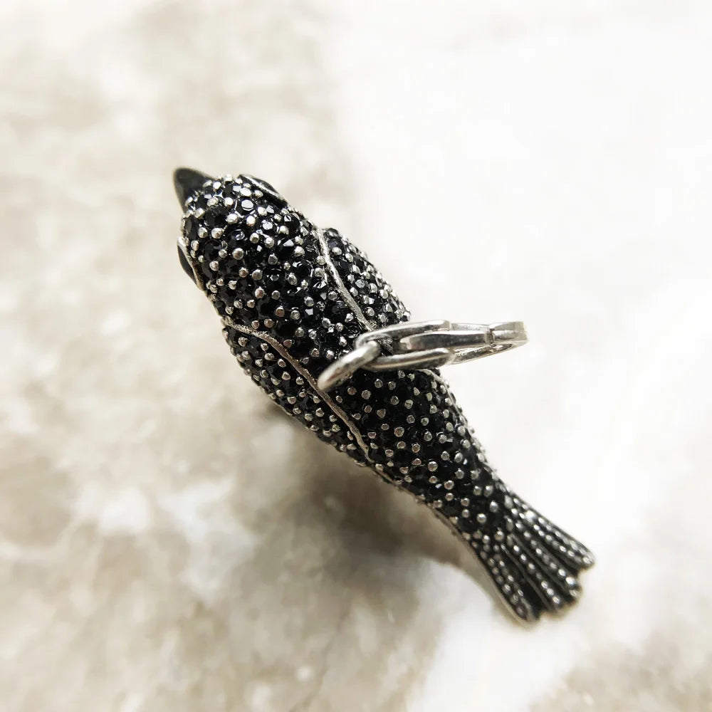 Black Raven Pendant – 925 Sterling Silver Talisman Necklace