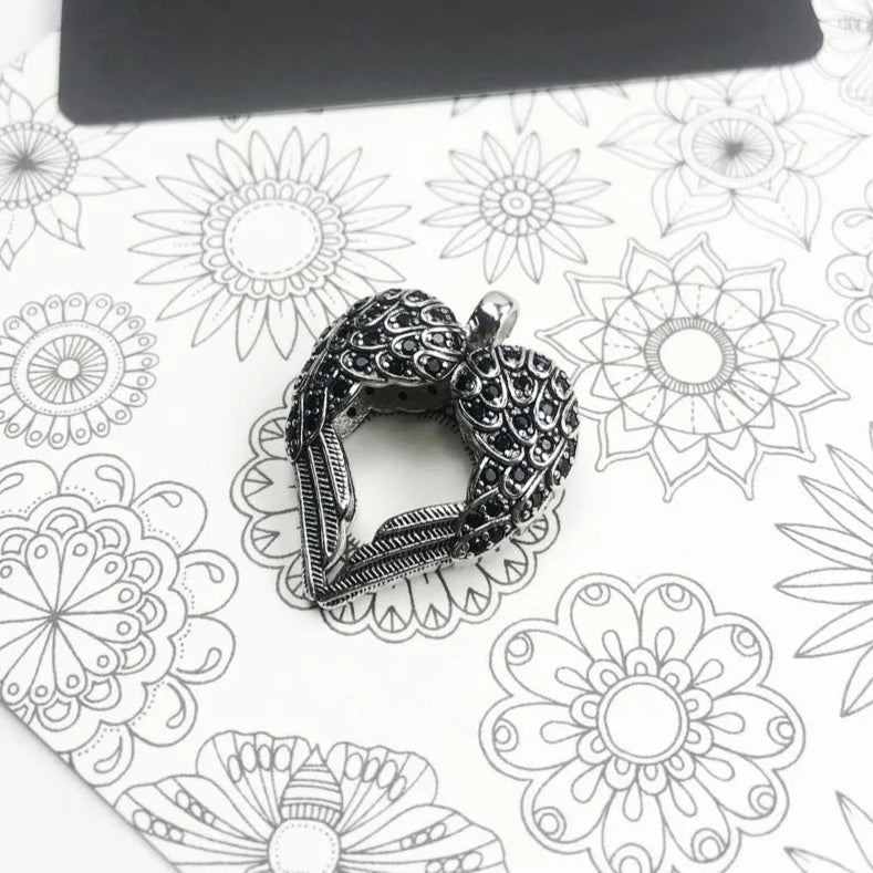 Angel Wings Heart Pendant – 925 Sterling Silver with Zircon Accents