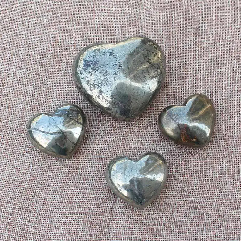 Mystic Heart Pyrite Palm Stone – 40×45 mm | Prosperity & Manifestation Crystal