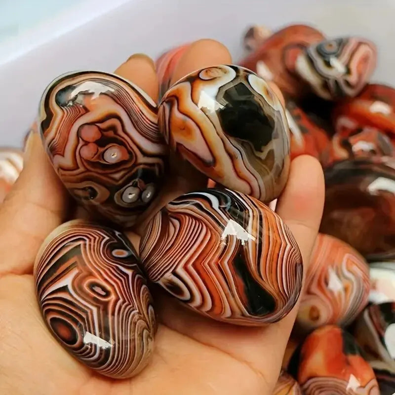 Silk Agate Palm Stone – 30g to 110g Natural Crystal for Grounding, Manifestation & Emotional Harmony