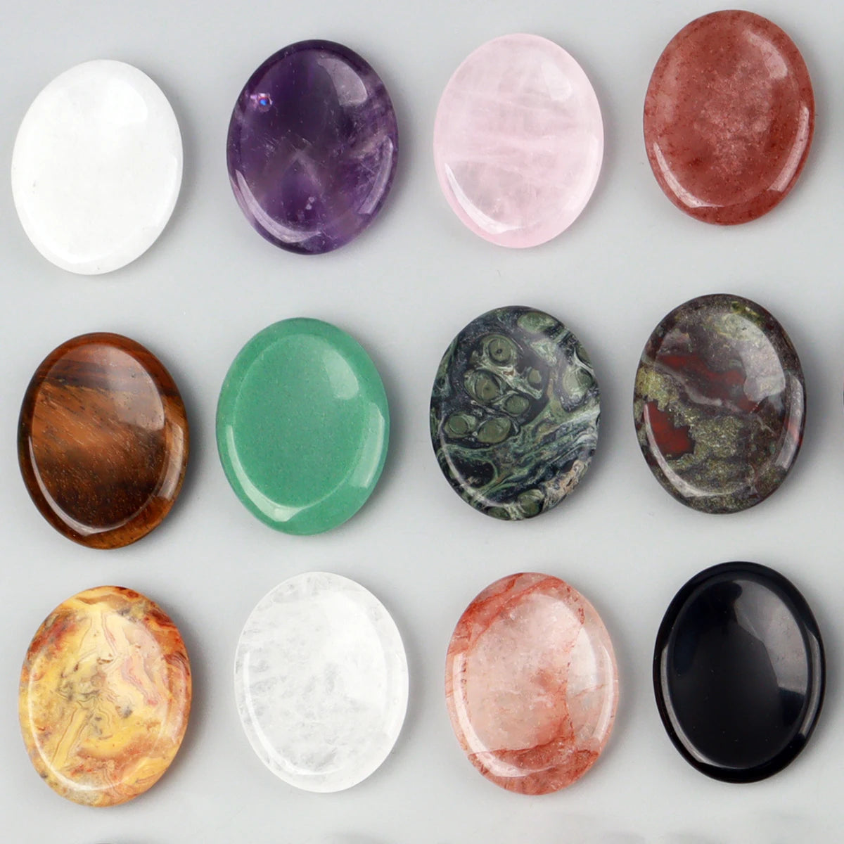 Jade Chakra Palm Stone – Natural Crystal Quartz Worry Stone for Healing & Manifestation