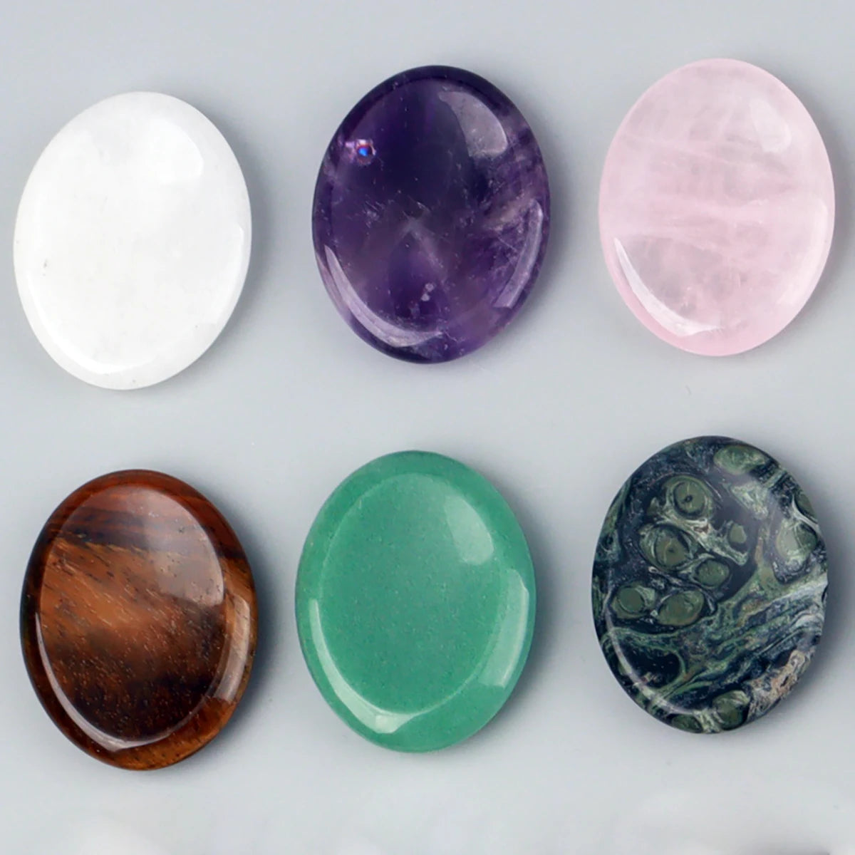 Jade Chakra Palm Stone – Natural Crystal Quartz Worry Stone for Healing & Manifestation