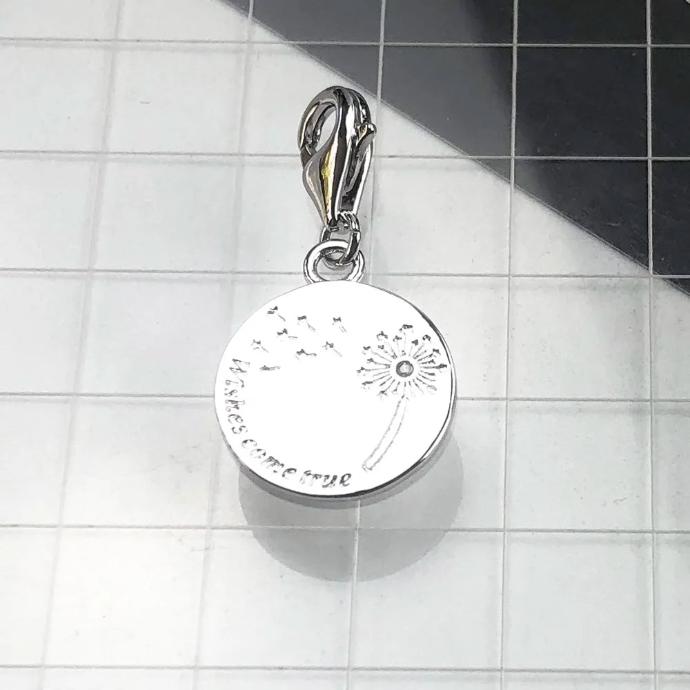 Dandelion “Wishes Come True” Pendant – 925 Sterling Silver Charm with Zircon