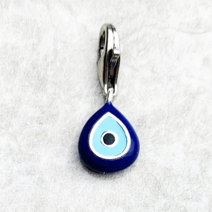 Blue Evil Eye Charm Pendant – 925 Sterling Silver Enamel Protection Amulet