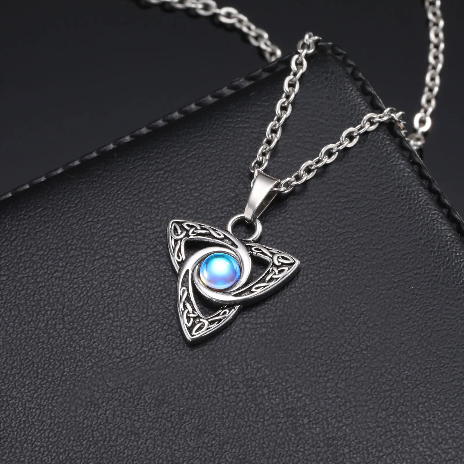 Stainless Steel Triquetra Pendant & Earrings Set