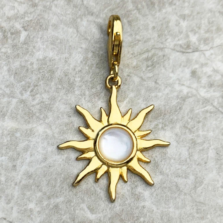 Sun Pendant with Mother-of-Pearl – 925 Sterling Silver with Gold Finish