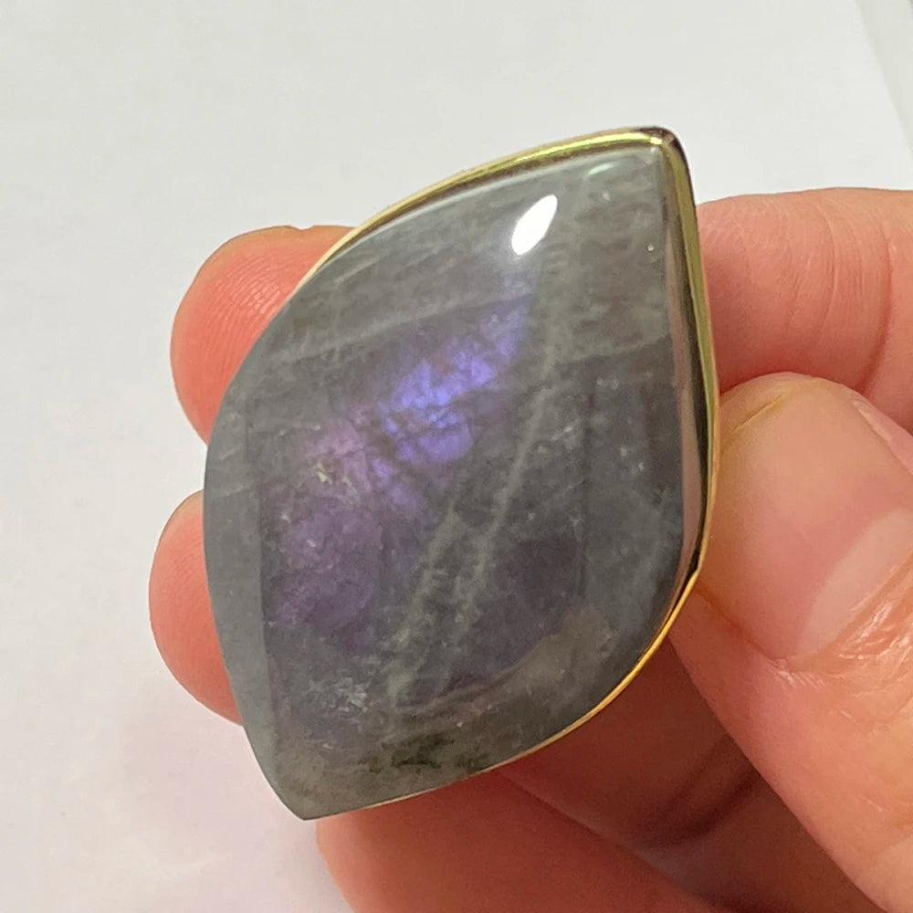 Natural Labradorite Adjustable Ring – Multicolour Healing Stone for Intuition & Protection