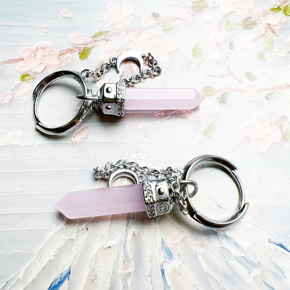 Brie & Marie Rose Quartz Hexagon Crystal Hoop Earrings – 925 Sterling Silver Hoops of Love & Healing