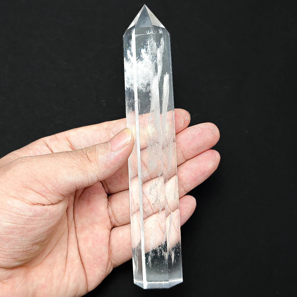 15cm Natural Crystal Tower – Amethyst, Lapis Lazuli, Labradorite & Obsidian Hexagonal Prism Wand