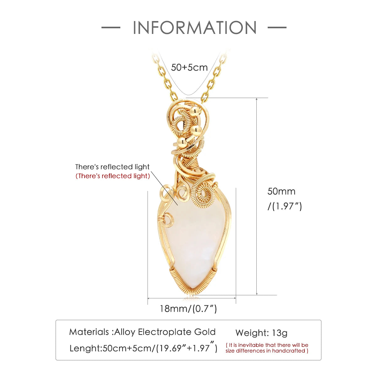 Natural Rainbow Moonstone Necklace for Women  June Birthstone Necklace for Women Designer Pendant Necklace Cooper Chain