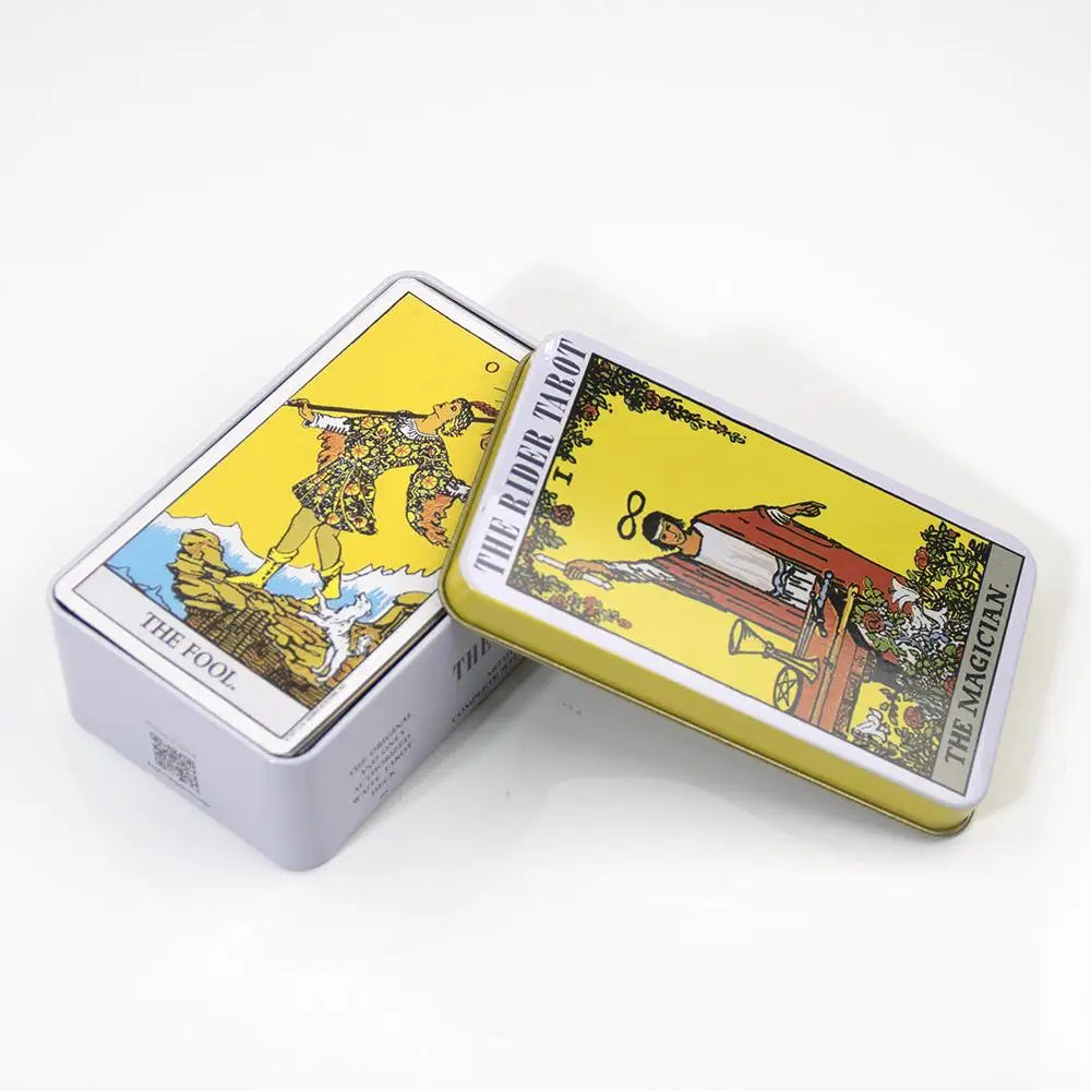 Rider Waite Tarot Deck in Tin Box | Gilded Edge Cards | Classic Fortune Telling Game & Divination Tool