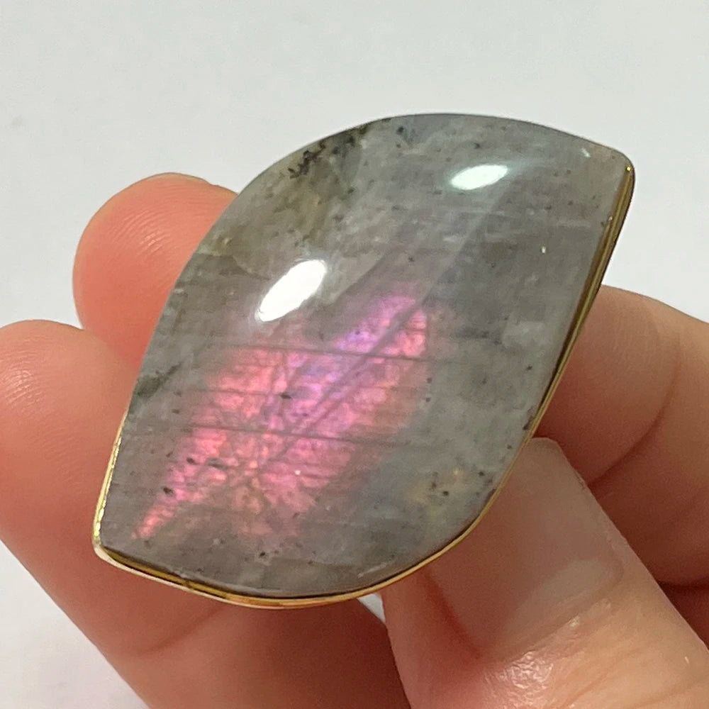 Natural Labradorite Adjustable Ring – Multicolour Healing Stone for Intuition & Protection