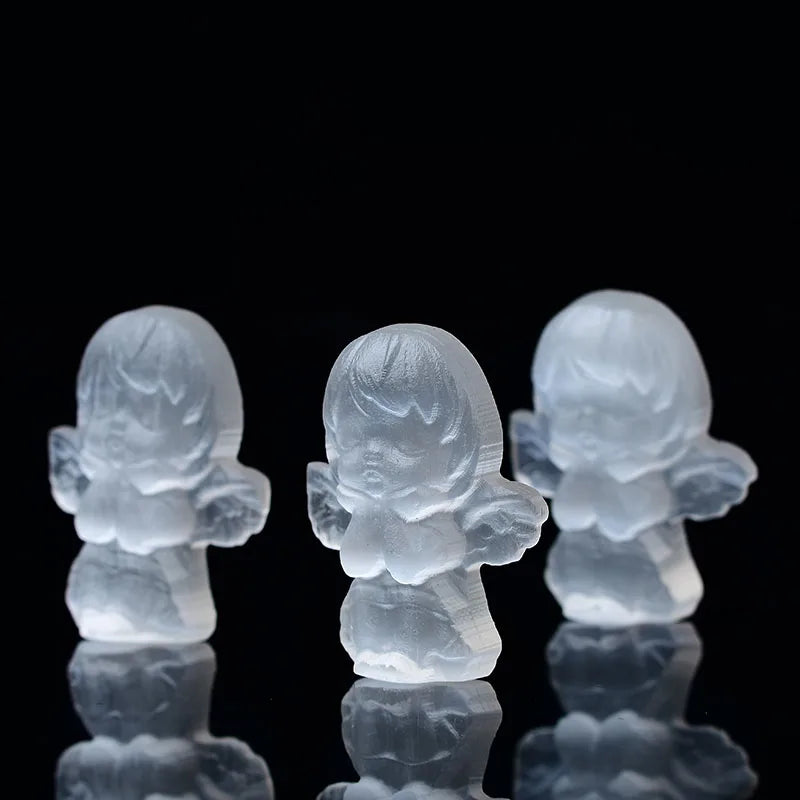 Natural Selenite Angel Statue – Spiritual Protection, Reiki Healing & Meditation Decor