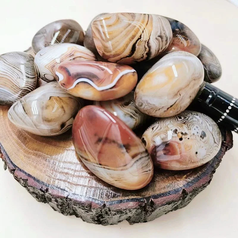 Silk Agate Palm Stone – 30g to 110g Natural Crystal for Grounding, Manifestation & Emotional Harmony