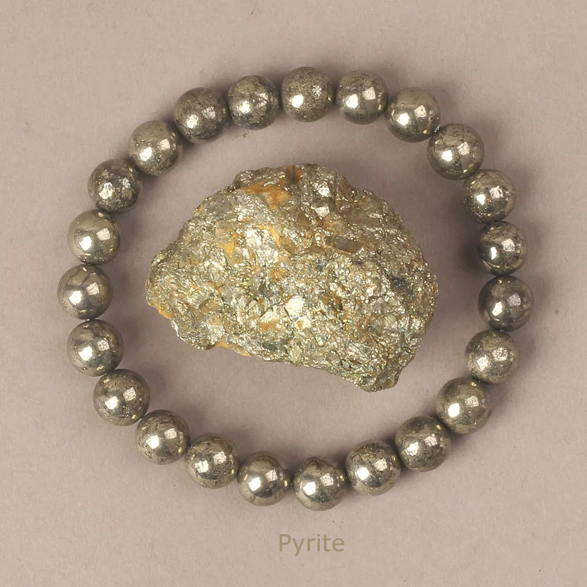 Golden Pyrite Bracelet | Stretch Stone Energy Bracelet For Wealth & Protection
