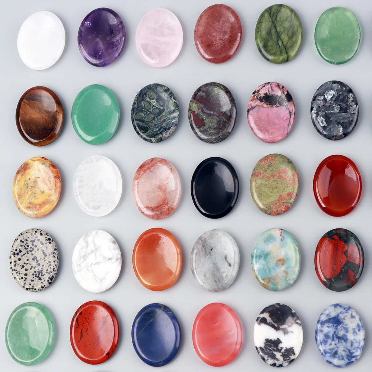 Jade Chakra Palm Stone – Natural Crystal Quartz Worry Stone for Healing & Manifestation