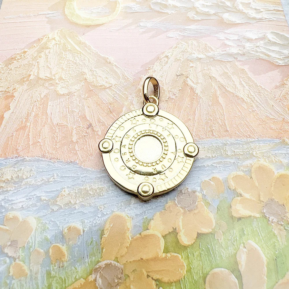 Crescent Moon, Stars & Clouds Pendant – 925 Sterling Silver with Zircon & Enamel Accents