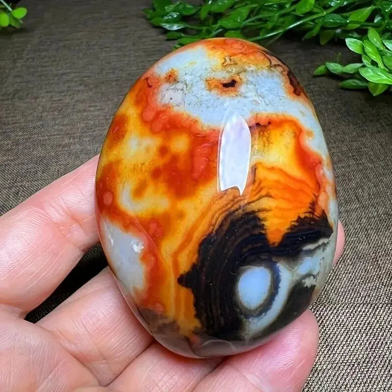 Silk Agate Palm Stone – 30g to 110g Natural Crystal for Grounding, Manifestation & Emotional Harmony
