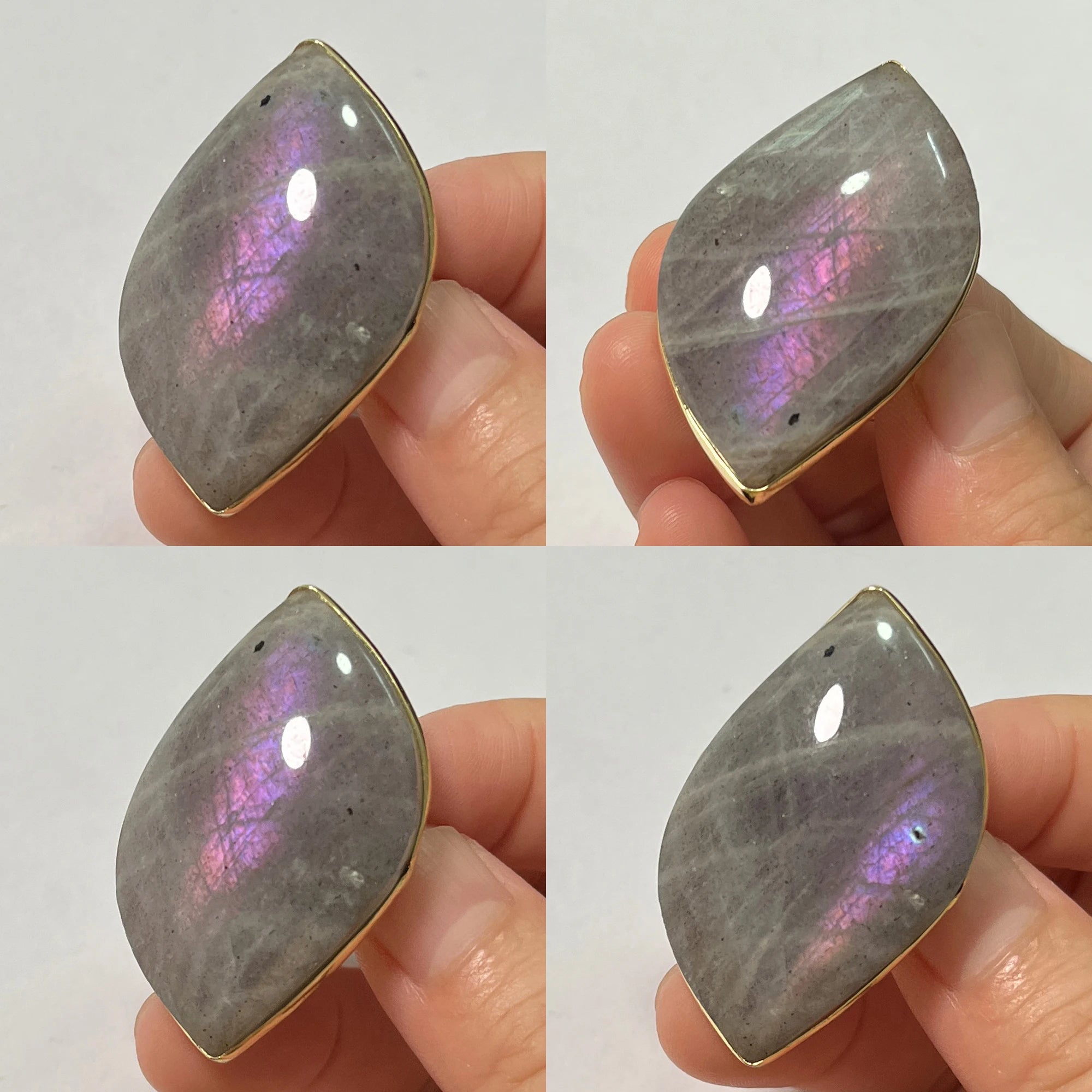 Natural Labradorite Adjustable Ring – Multicolour Healing Stone for Intuition & Protection