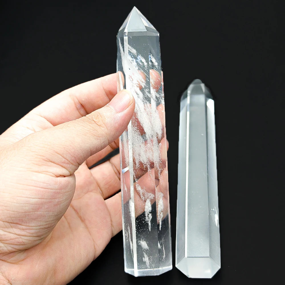 15cm Natural Crystal Tower – Amethyst, Lapis Lazuli, Labradorite & Obsidian Hexagonal Prism Wand