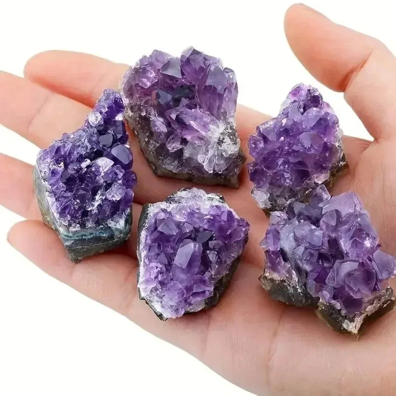Natural Raw Amethyst Cluster – Purple Quartz Crystal from Uruguay | Irregular Mineral Specimen for Healing, Crafts & Home Décor (10–30g)