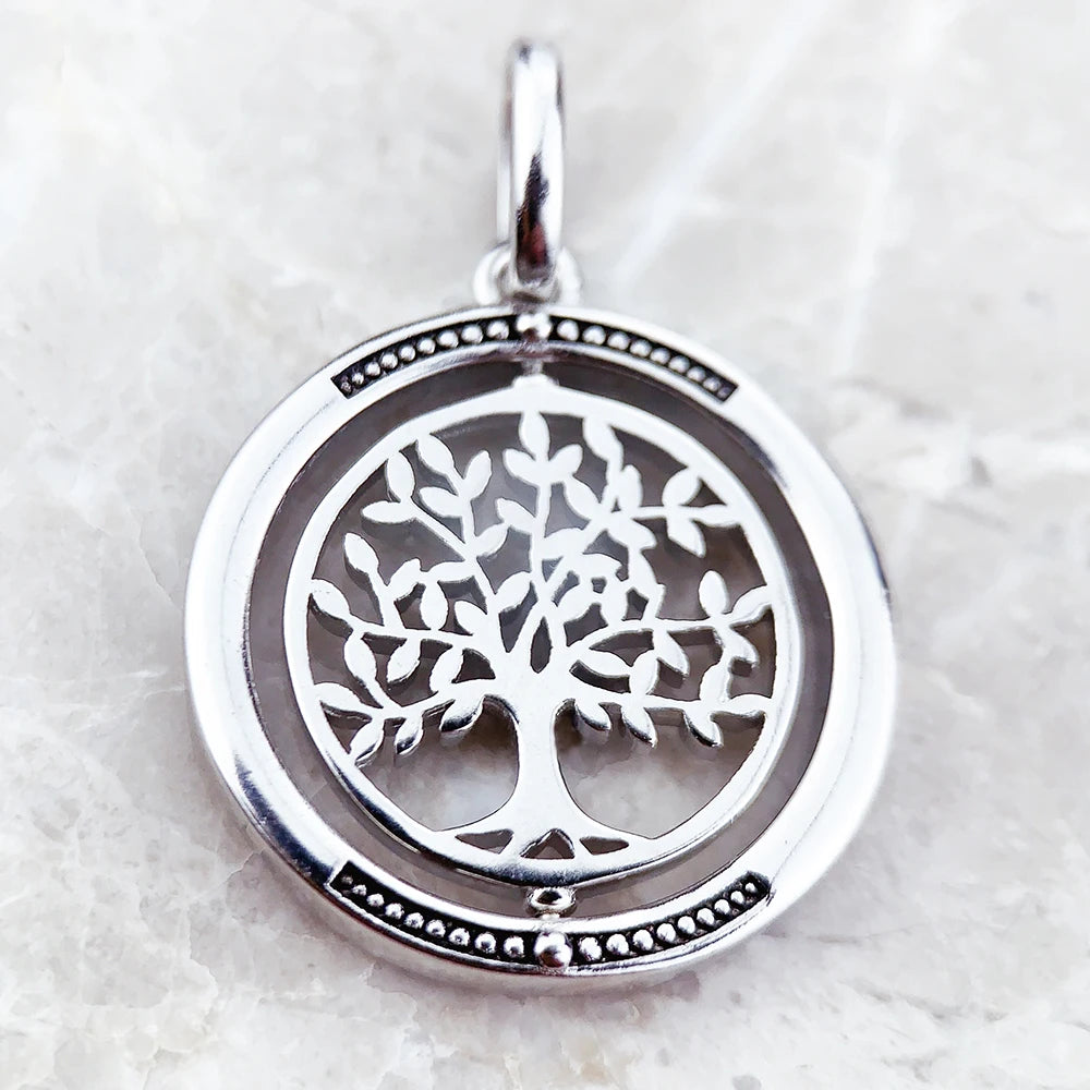 Brie & Marie Rotating Tree of Life Pendant – 925 Sterling Silver Symbol of Balance & Growth