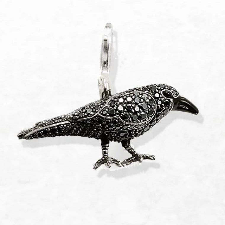 Black Raven Pendant – 925 Sterling Silver Talisman Necklace