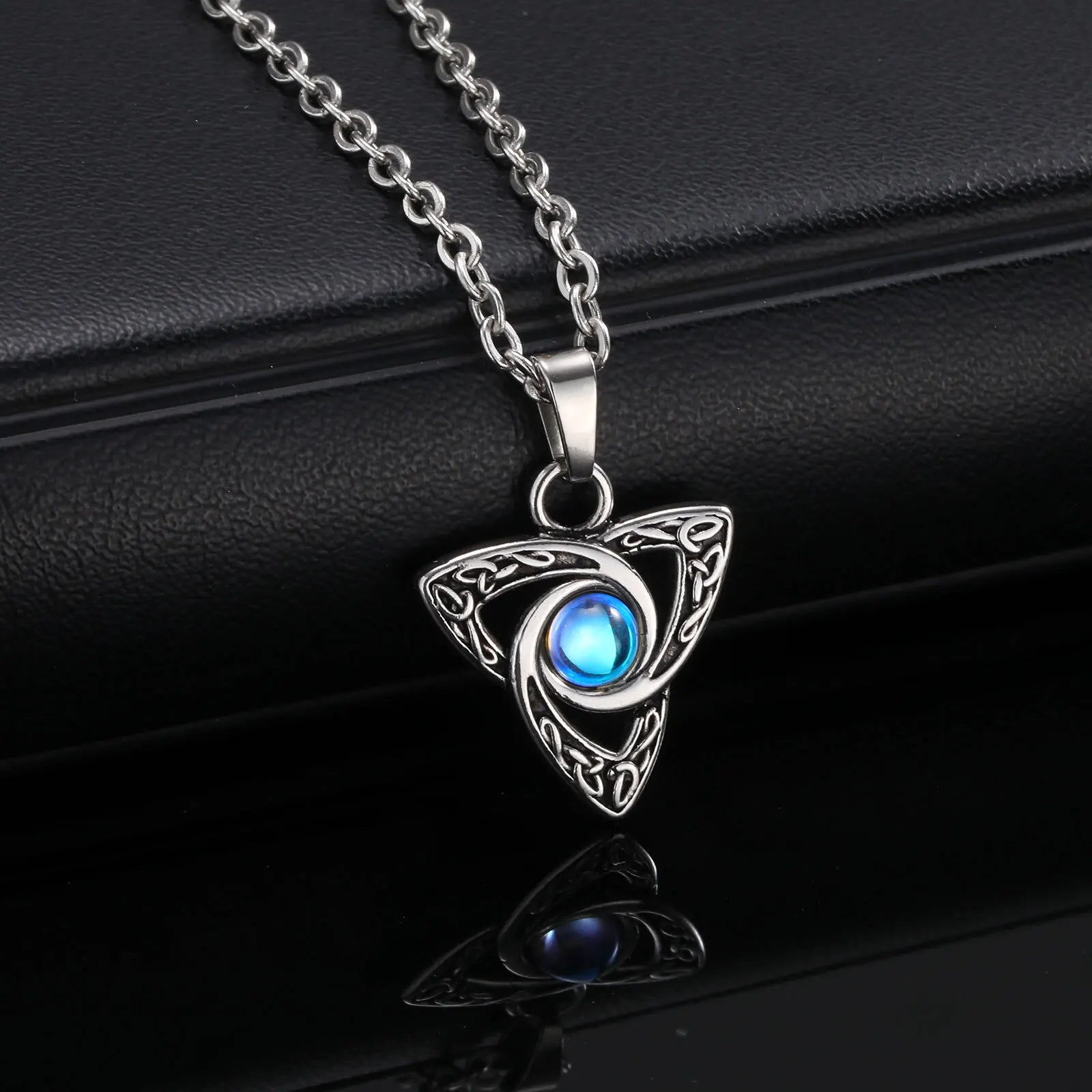 Stainless Steel Triquetra Pendant & Earrings Set