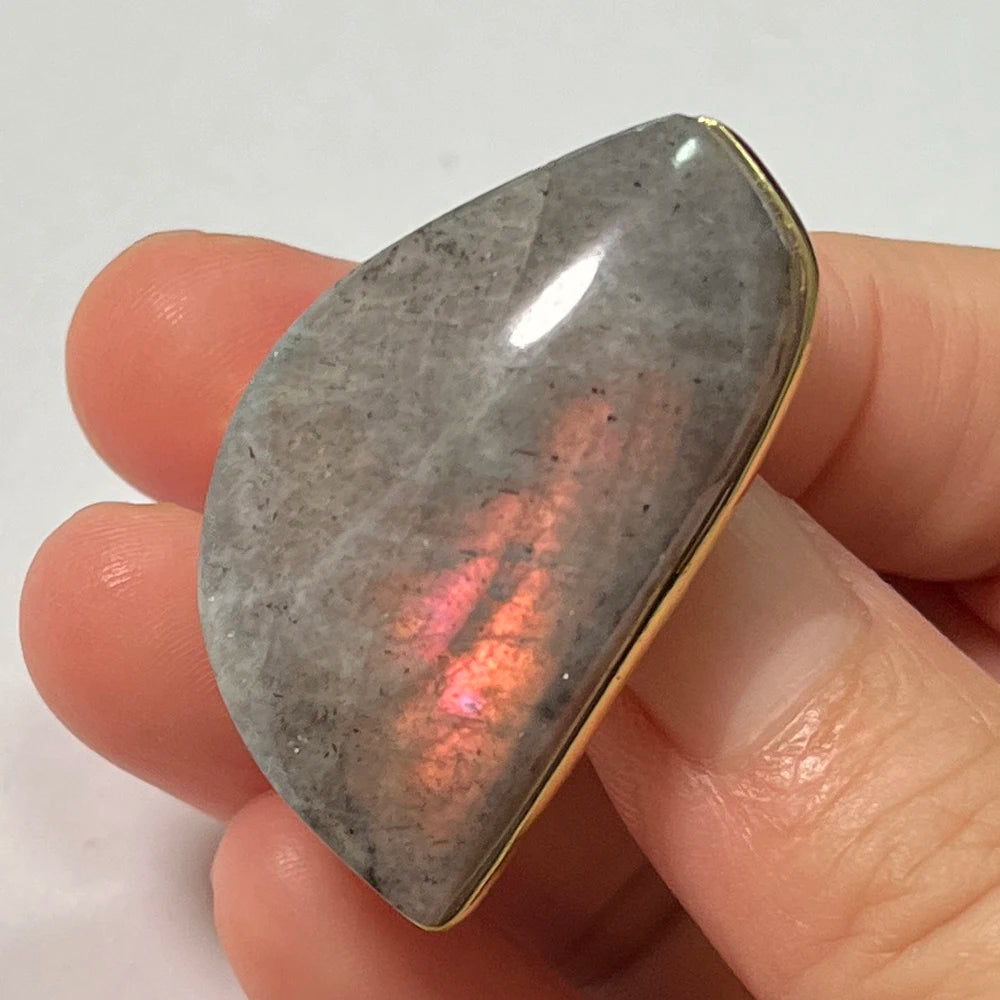 Natural Labradorite Adjustable Ring – Multicolour Healing Stone for Intuition & Protection