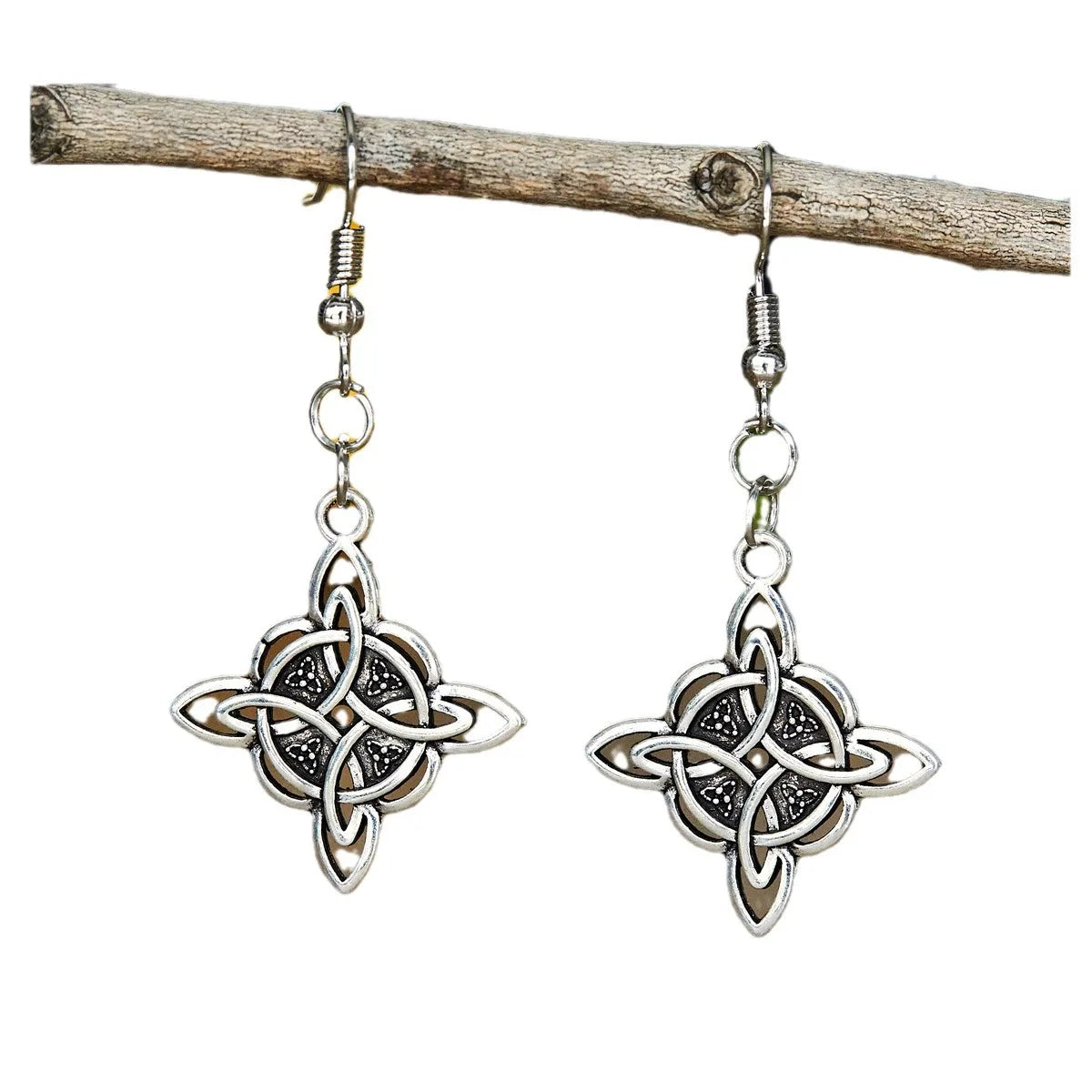 Vintage Witch Knot Earrings Magic Knot Pagan Wicca Symbol Earring for Men Women Celtic Knot Jewelry Gifts