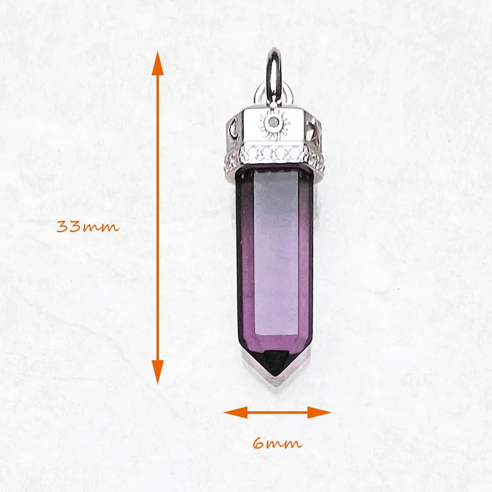 Amethyst Hexagon Cosmic Talisman Pendant – 925 Sterling Silver with Zircon Accents