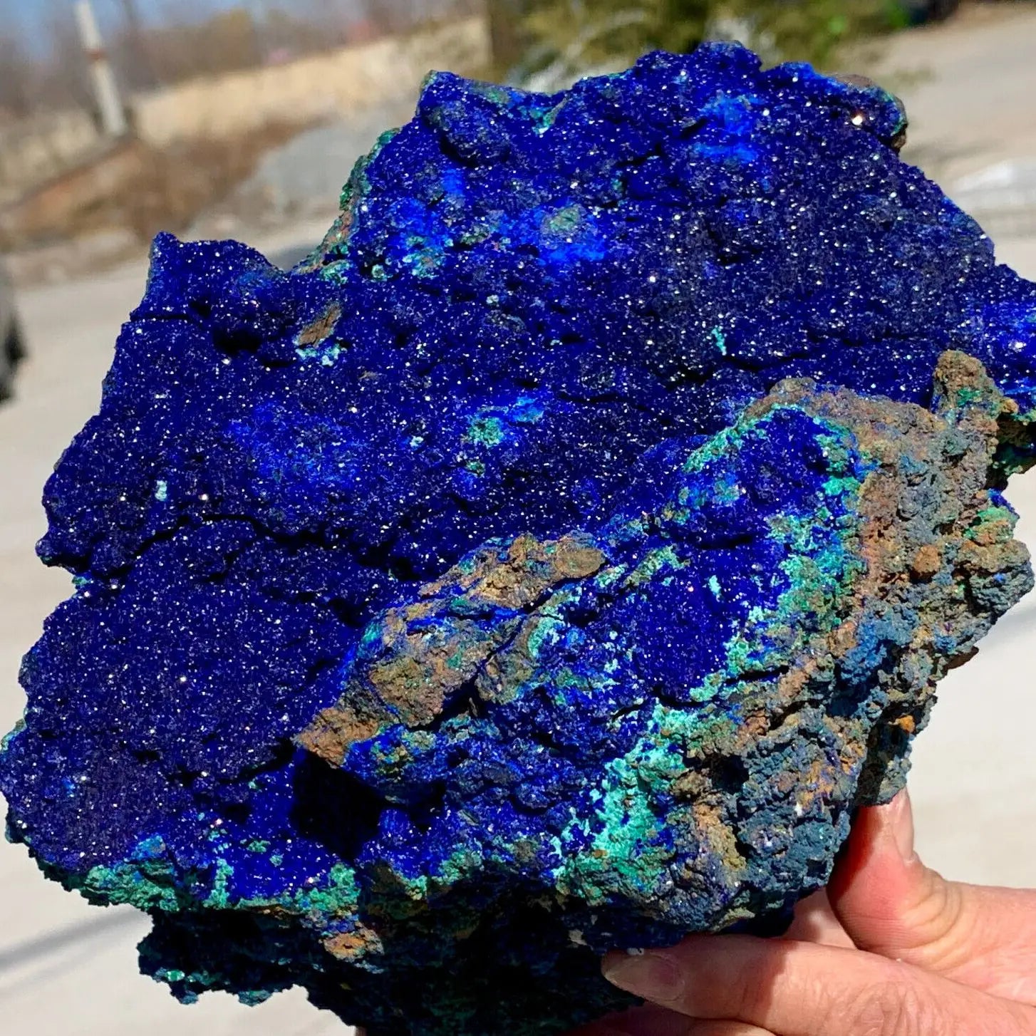 Large Natural Azurite Crystal Cluster – Manifestation Stone for Wealth & Spiritual Growth (550–1000g)