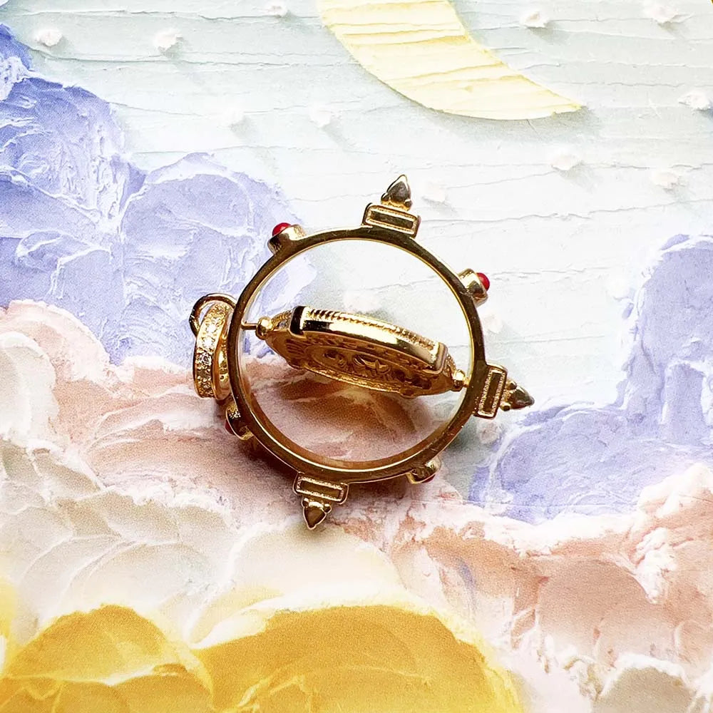 Rotatable Sun Coin Pendant – 18K Gold Plated | 925 Sterling Silver